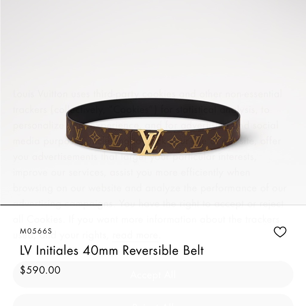 Louis Vuitton Brown Monogram Belt
